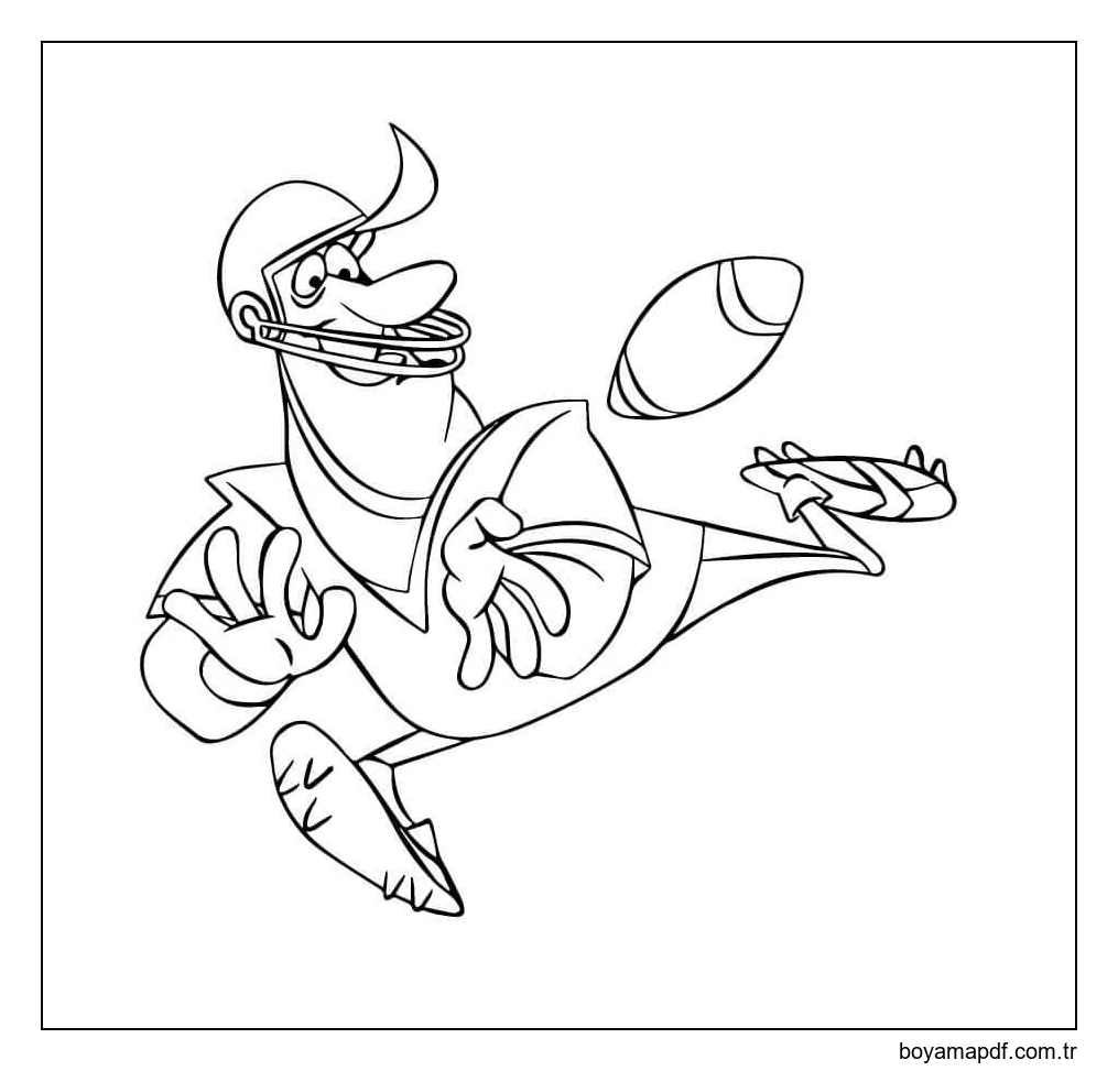 Amerikan Futbolu Oyuncusu Boyama Sayfası