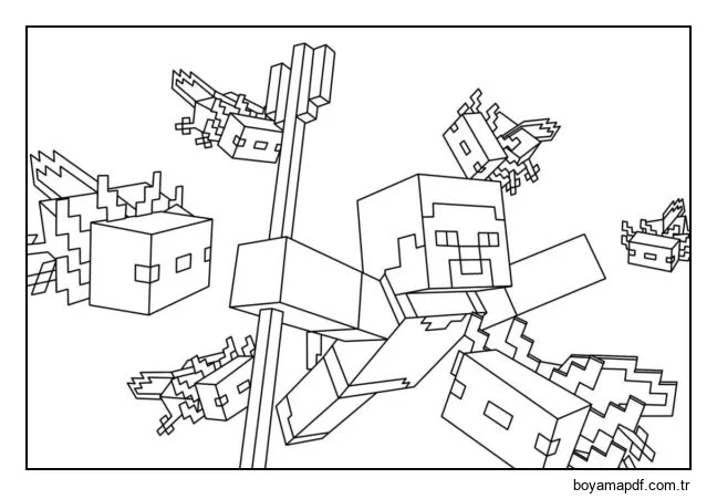 Ayrıntılı boyama sayfası Minecraft Boyama Sayfası