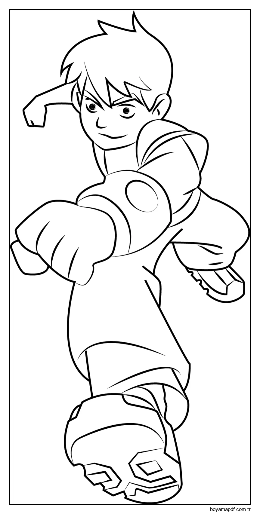 Ben 10 Koşu Boyama Sayfası