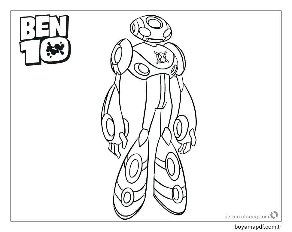 Ben 10 Yankı Formunda Boyama Sayfası