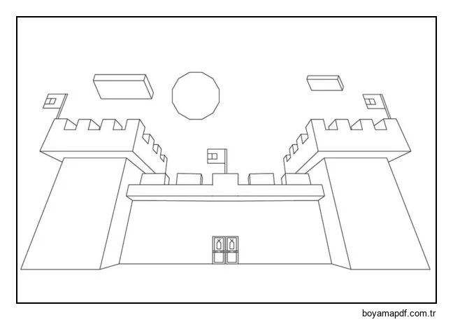 Bu oyunda büyük bir kale inşa edebilirsiniz! Boyama Sayfası