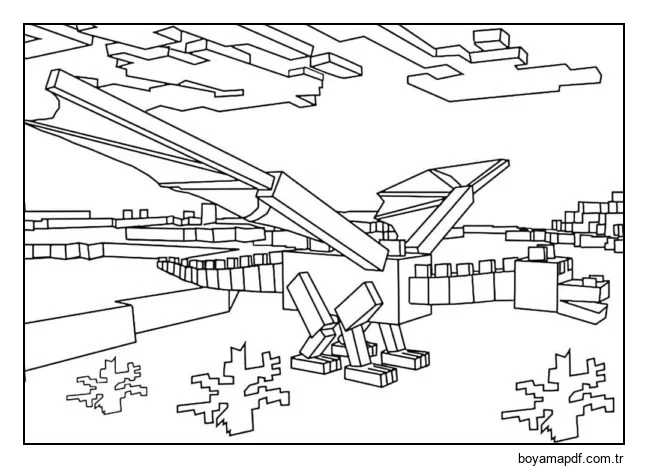 Çölde devasa bir ejderha Boyama Sayfası