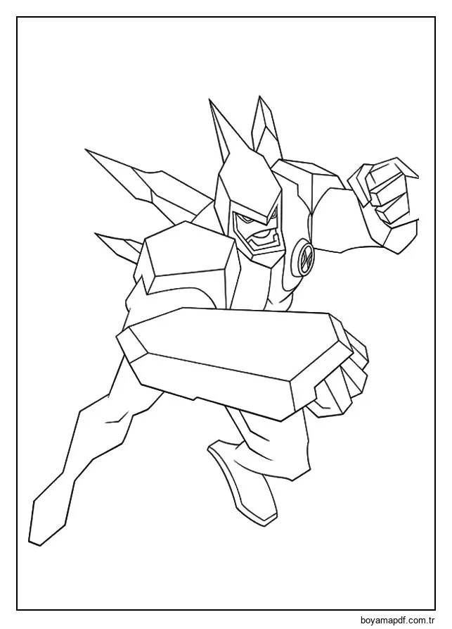 Elmas Kafa Ben 10 Boyama Sayfası