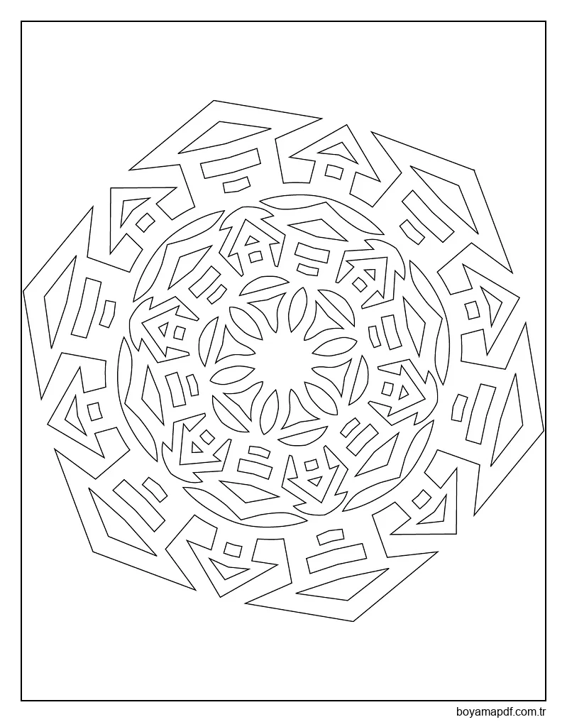 Evler ile kar Tanesi Boyama Sayfası