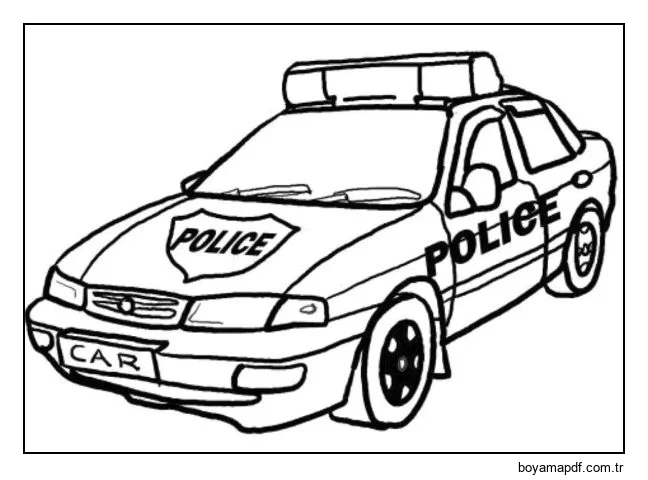 Görevi gerçekleştirmek için özel bir araba. Boyama Sayfası