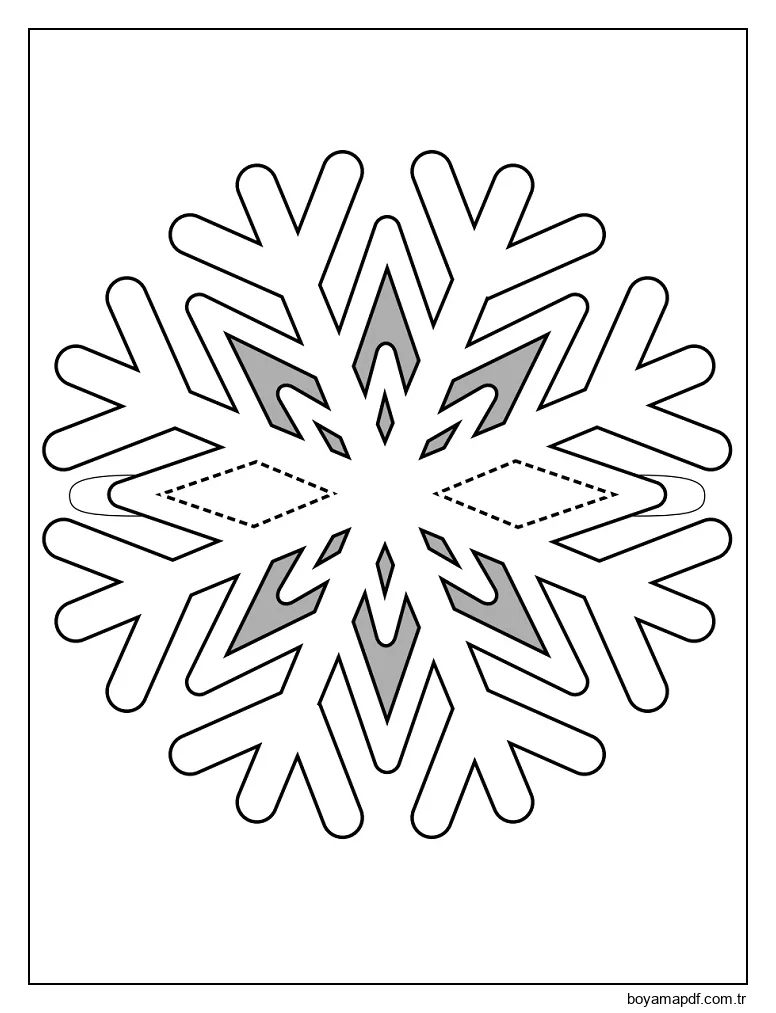 Kar Tanesi Maskesi Boyama Sayfası