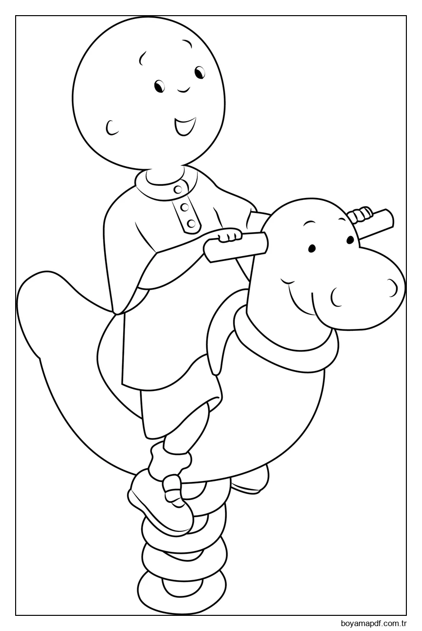 Kayu, Bahar Binicisini Oynarken Boyama Sayfası