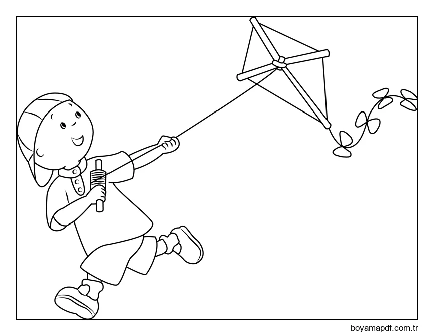 Kayu Uçurtma Uçurtma Boyama Sayfası