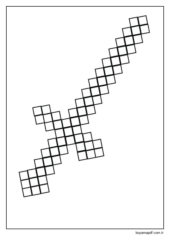 Kılıç Minecraft Boyama Sayfası