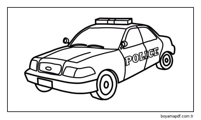 Klasik polis arabası Boyama Sayfası