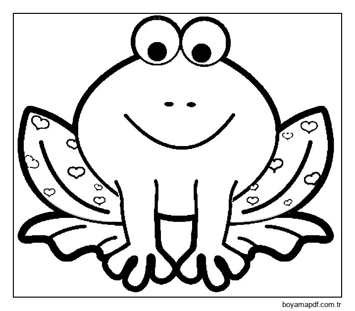 Kurbağa Sevimli Boyama Sayfası