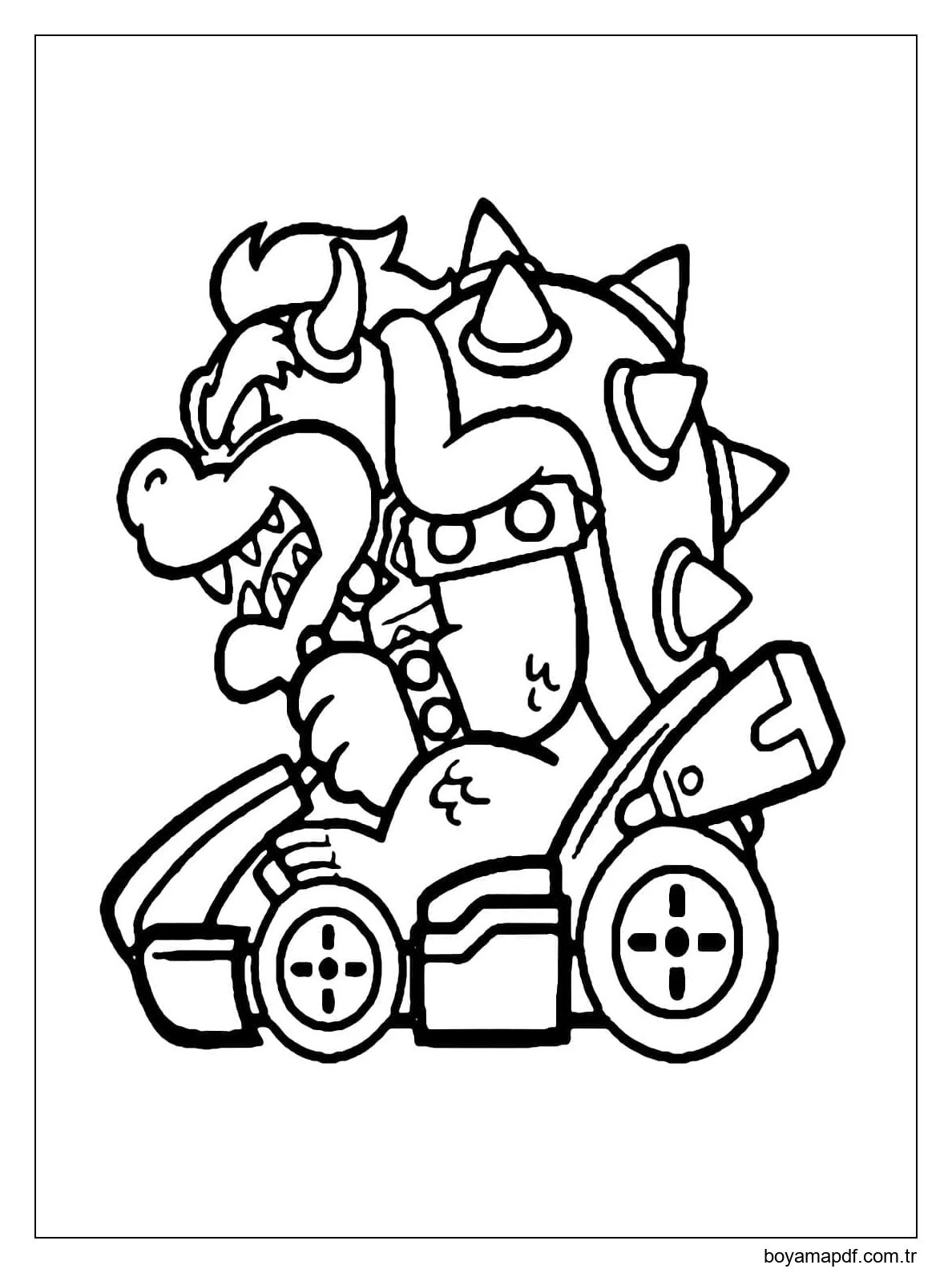 Mario Kart Bowser Boyama Sayfası