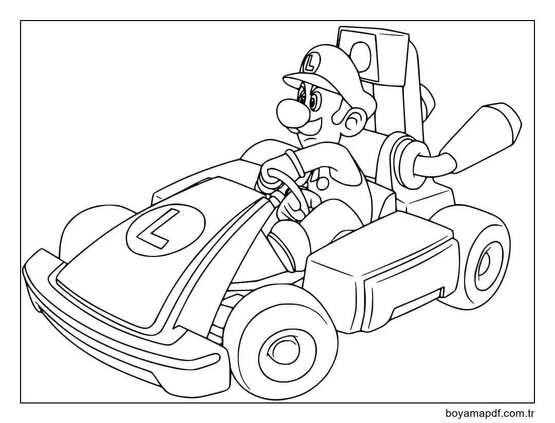 Mario Kart Harika Boyama Sayfası
