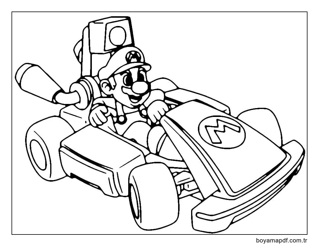 Mario Kart'ın çizimi Boyama Sayfası