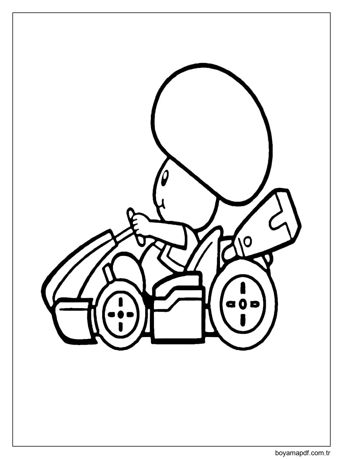 Mario Kart Kurbağa Boyama Sayfası