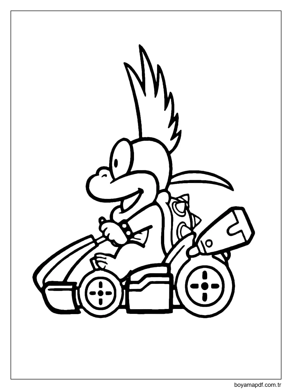 Mario Kart Lemmy Koopa ücretsiz Boyama Sayfası