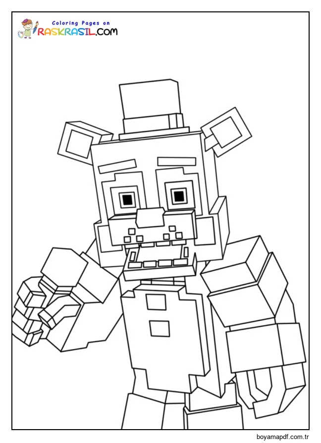 Minecraft Freddy boyama sayfası Boyama Sayfası