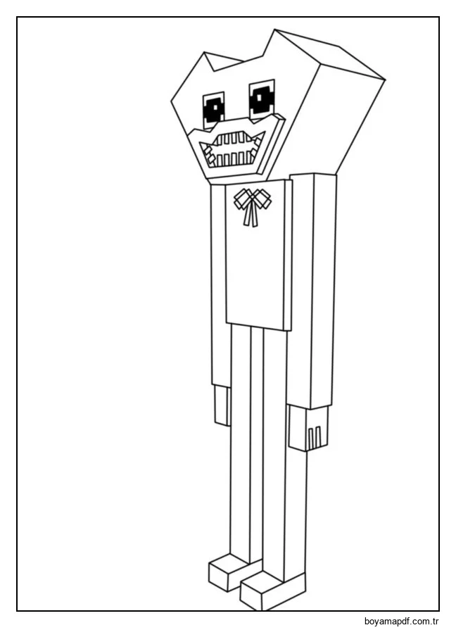 Minecraft Huggy Wuggy boyama sayfası. 1 Boyama Sayfası