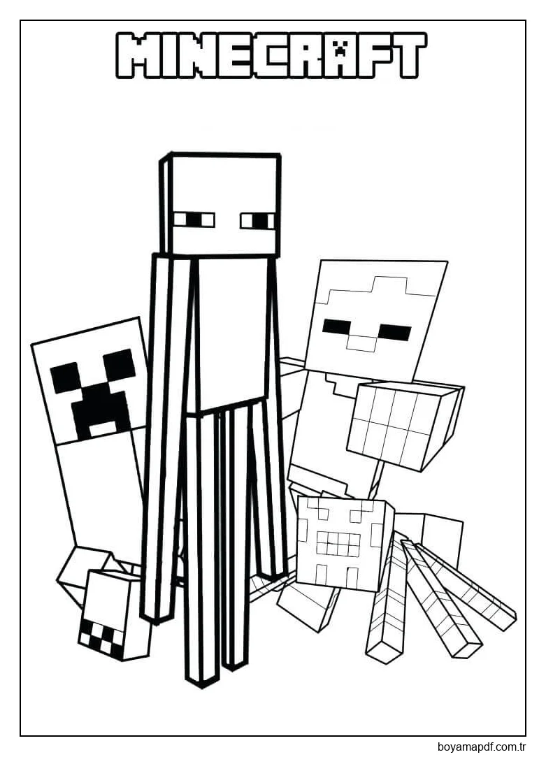 Minecraft'ın Canavarı Boyama Sayfası