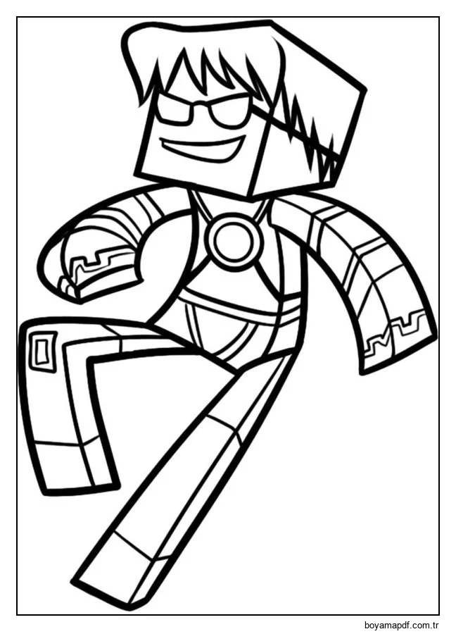 Minecraft paraşütçü Boyama Sayfası