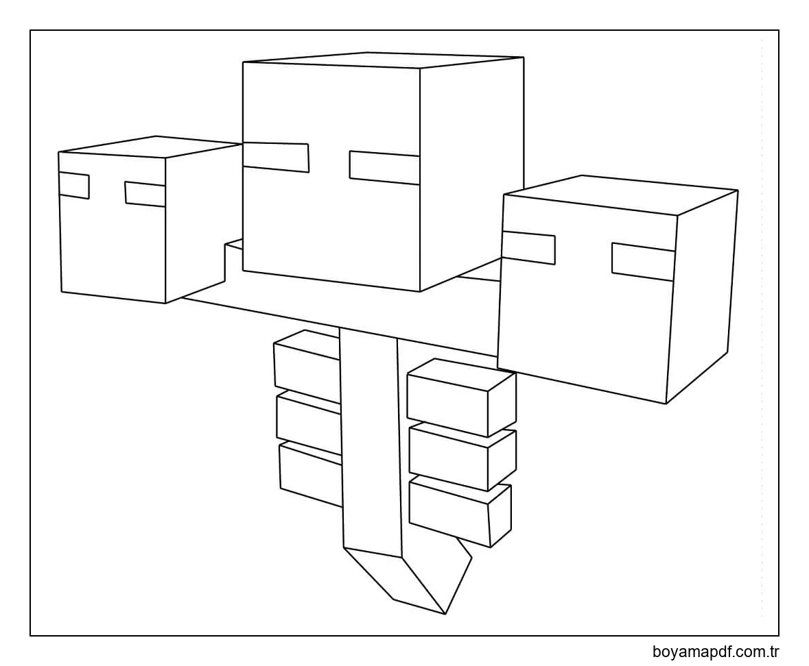 Minecraft Soldurmak Boyama Sayfası