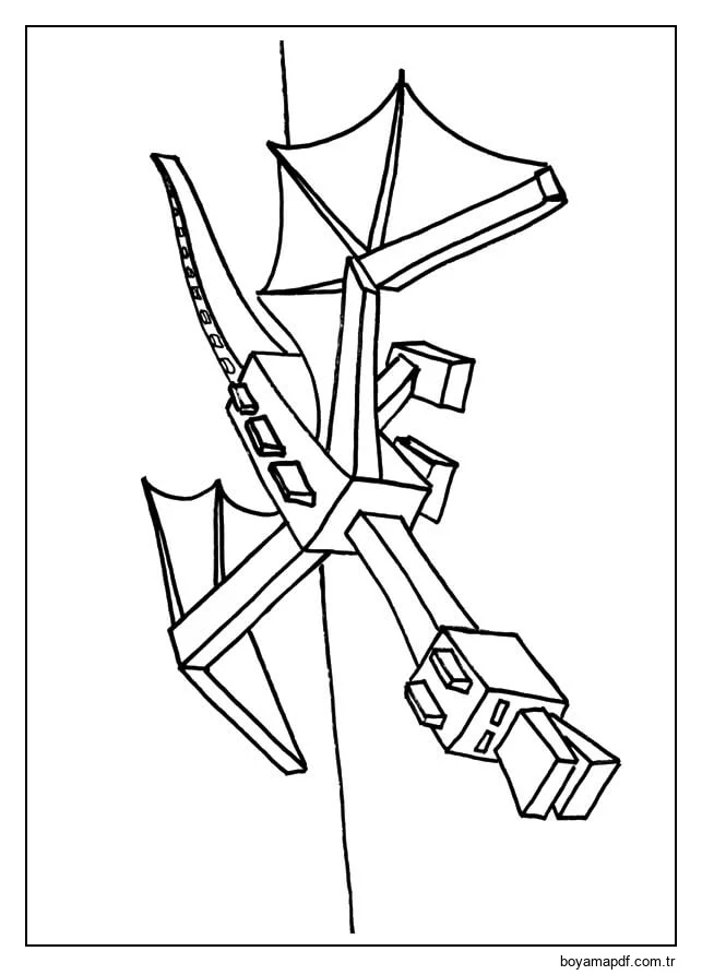 Minecraft Son Ejderha Boyama Sayfası