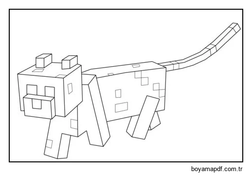 Minecraft'ta Kedi Boyama Sayfası