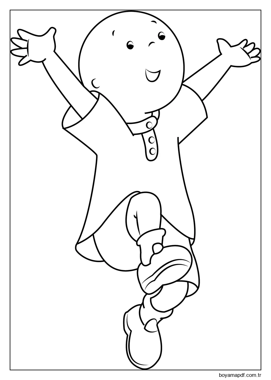 Mutlu Kayu Zıplama Boyama Sayfası