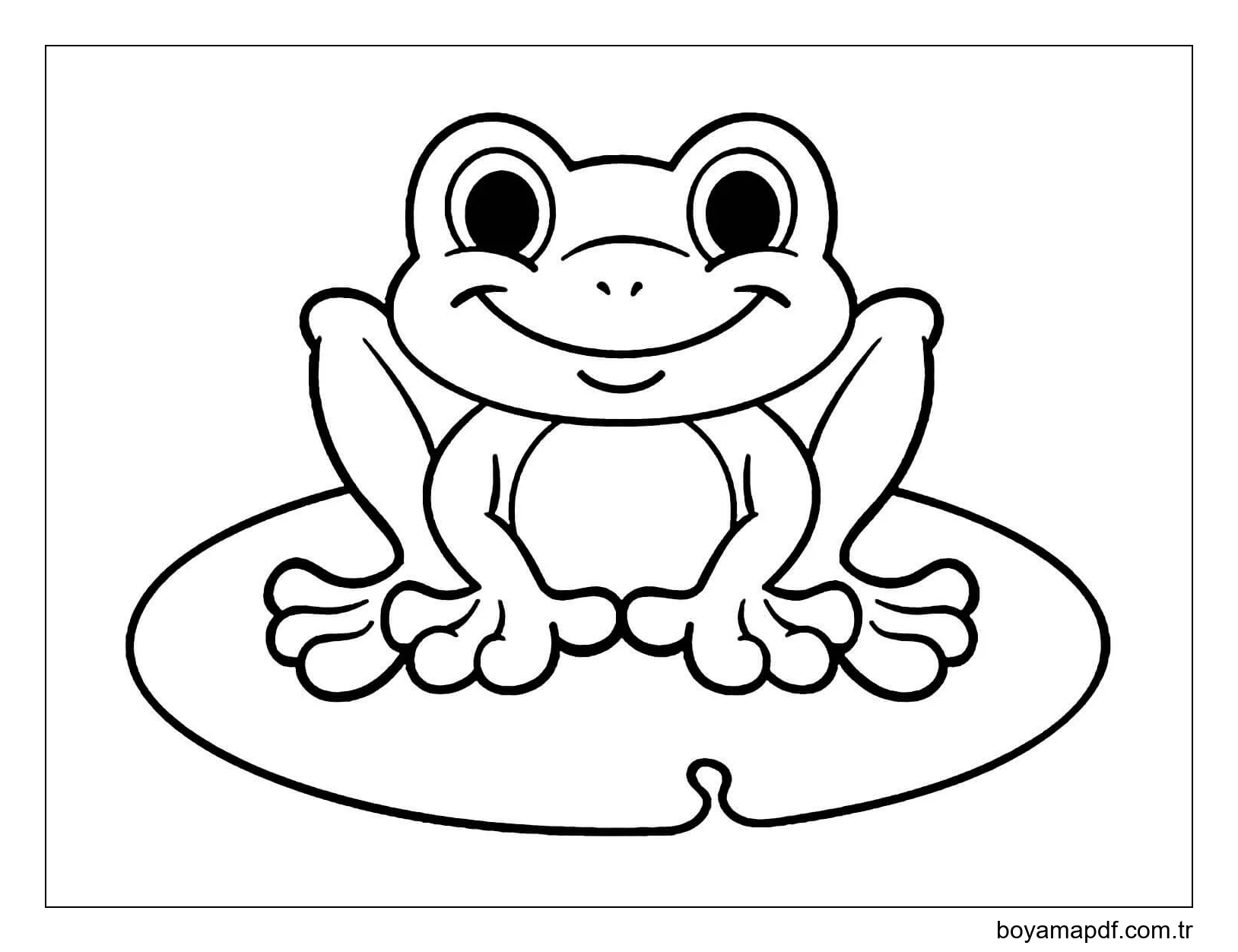 Oturan Kurbağa Boyama Sayfası