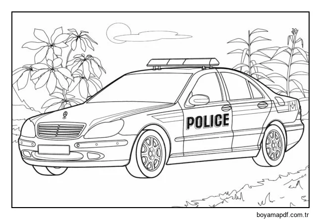 Polis gözetimi altında. Boyama Sayfası