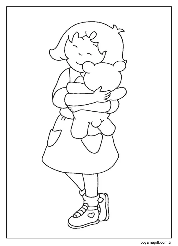 Sarah Sarılma Oyuncak Boyama Sayfası