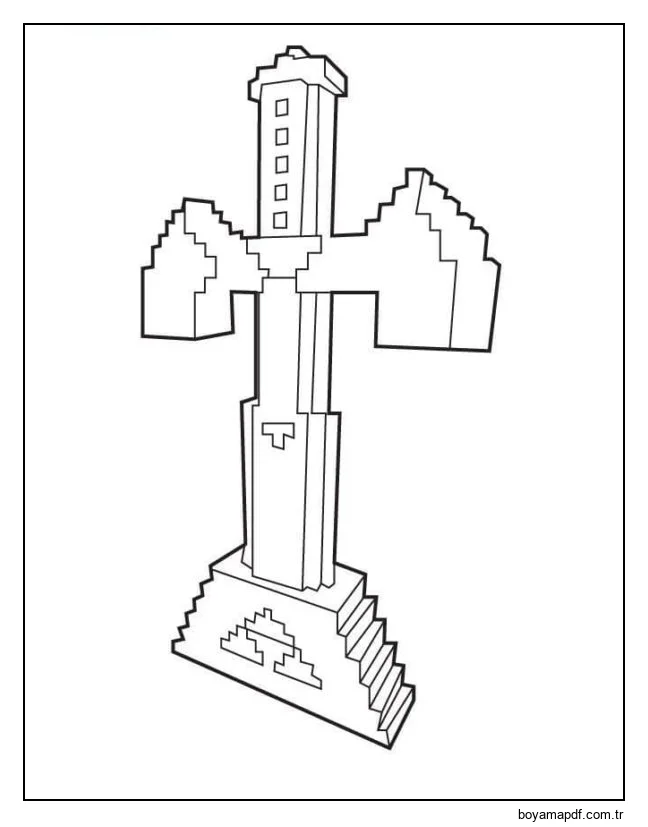 Taşa saplanmış güzel bir kılıç Boyama Sayfası