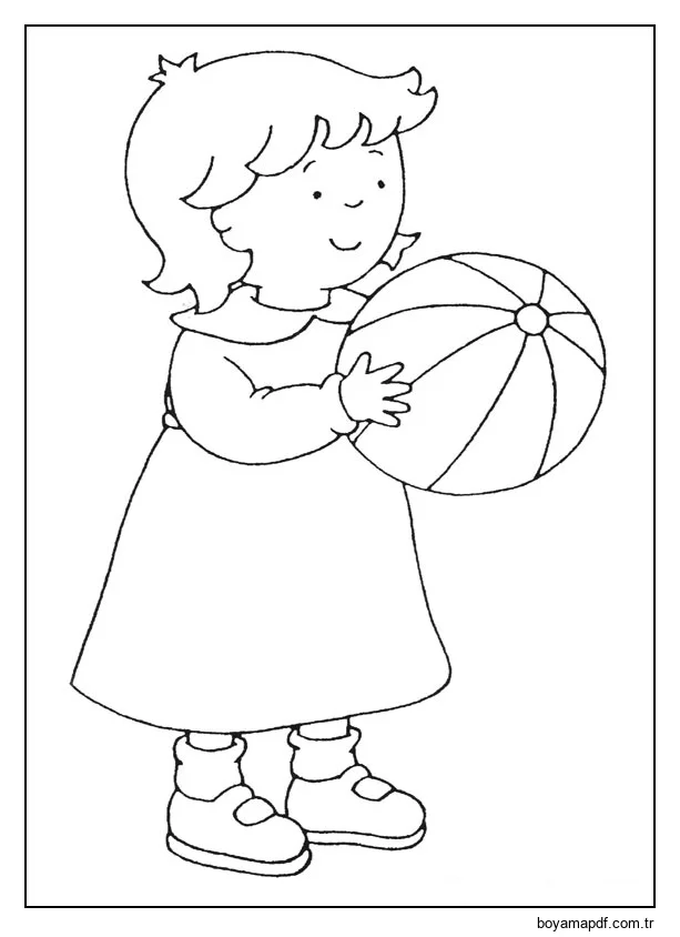 Top Ile Gül Boyama Sayfası