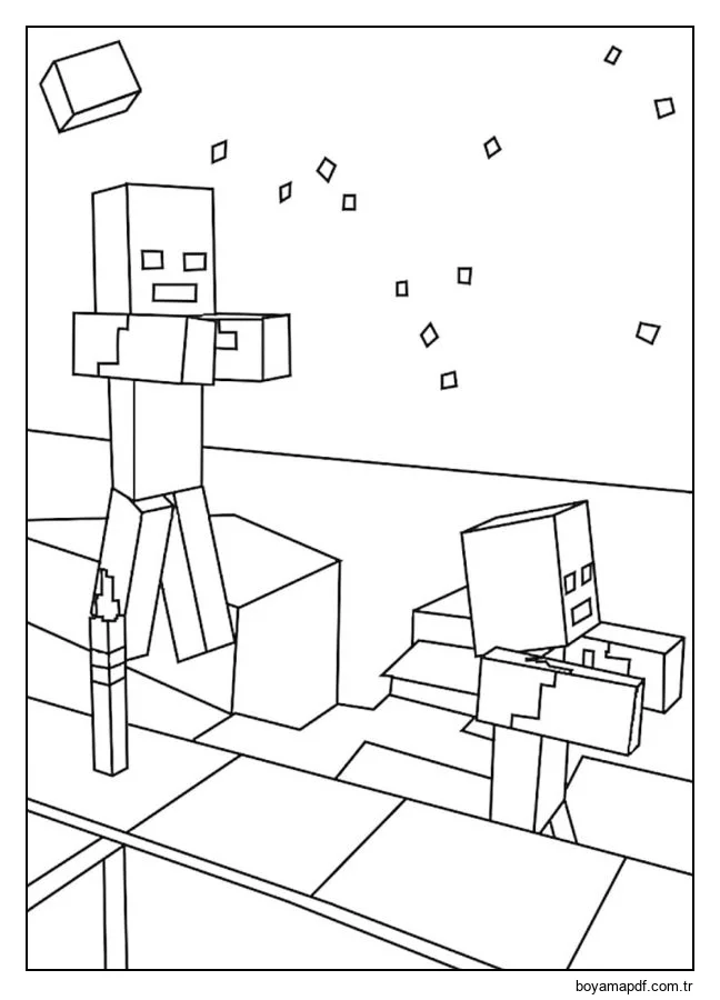 Zombiler yiyecek arıyor Boyama Sayfası